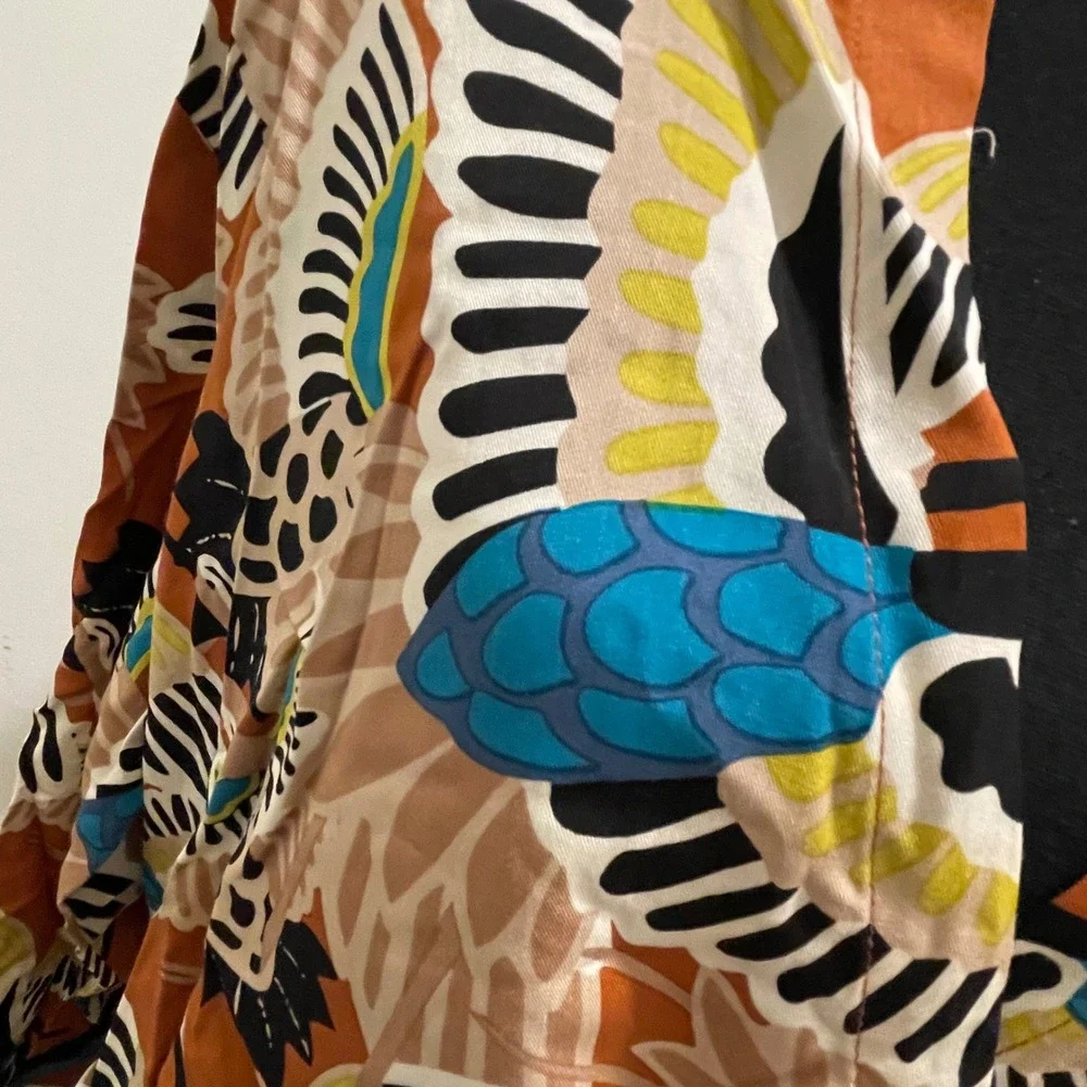 TEREA BY ANDREA PITTER Womens Long Sleeve Maxi Dress Adobe Crane Print XXL - Picture 5 of 9
